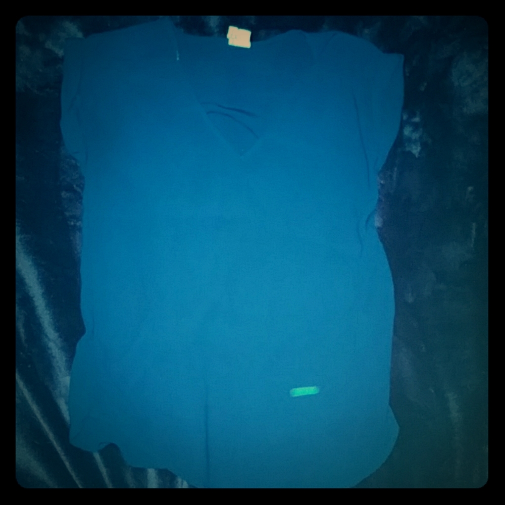 A navy blue blouse